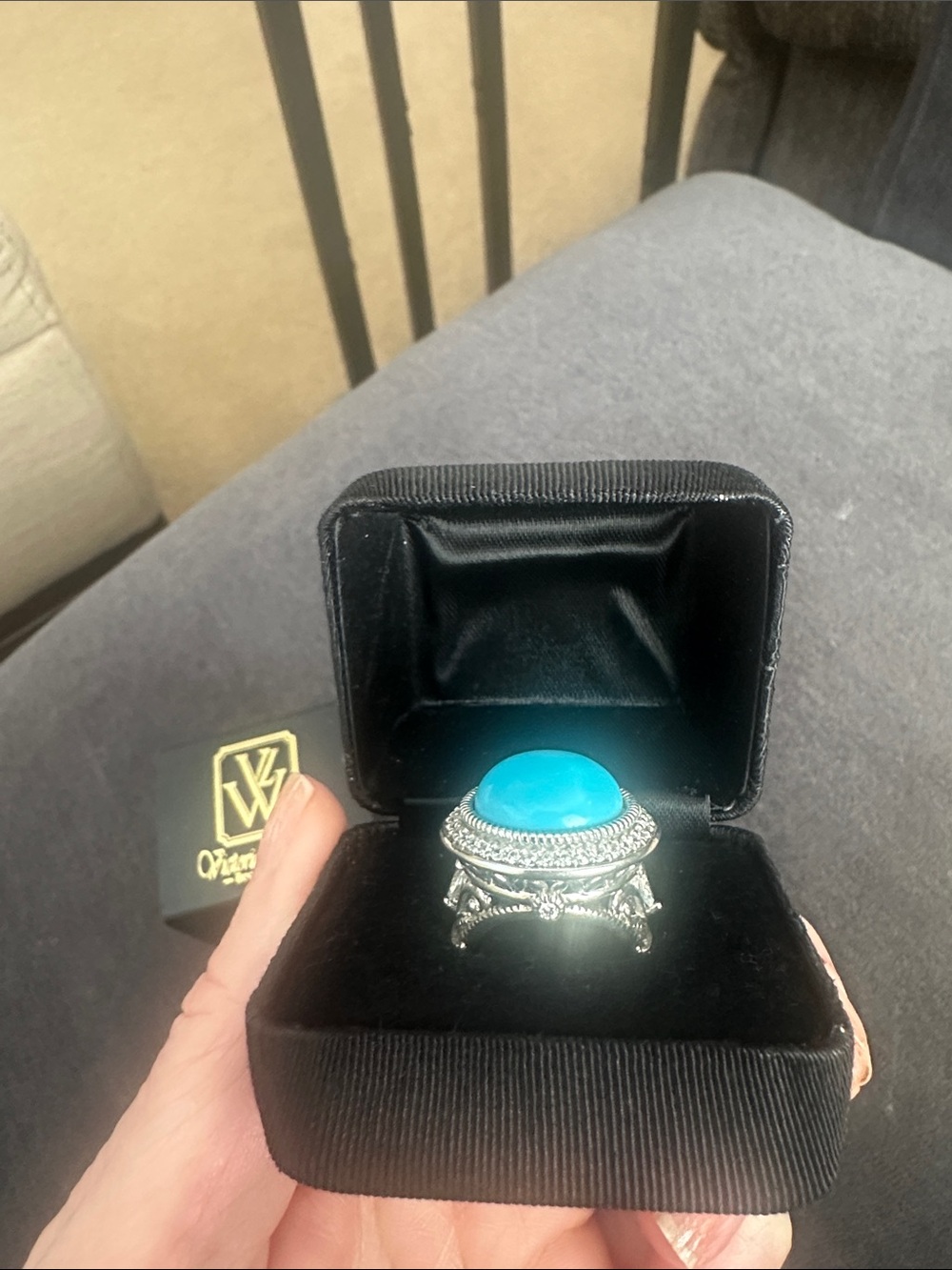 Victoria Wieck Sleeping Beauty Turquoise Sterling Ring Rare